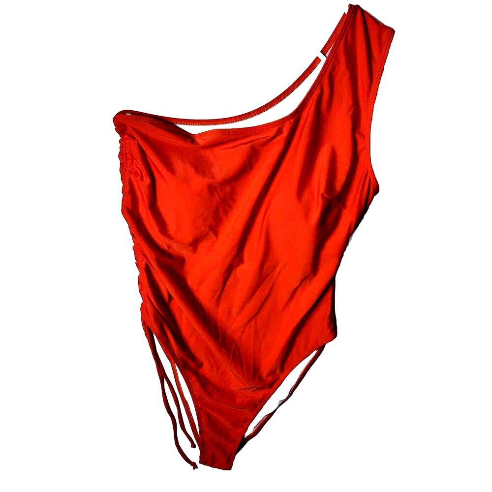 Shein Orange One Strap Swimming Suit Size 1XL, Removable Cups,